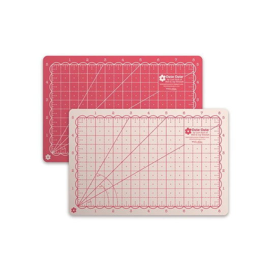 Lori Holt Cute Cuts™ Cutting Mat 5 x 8in Tea Rose and Latte - Everything Fabric