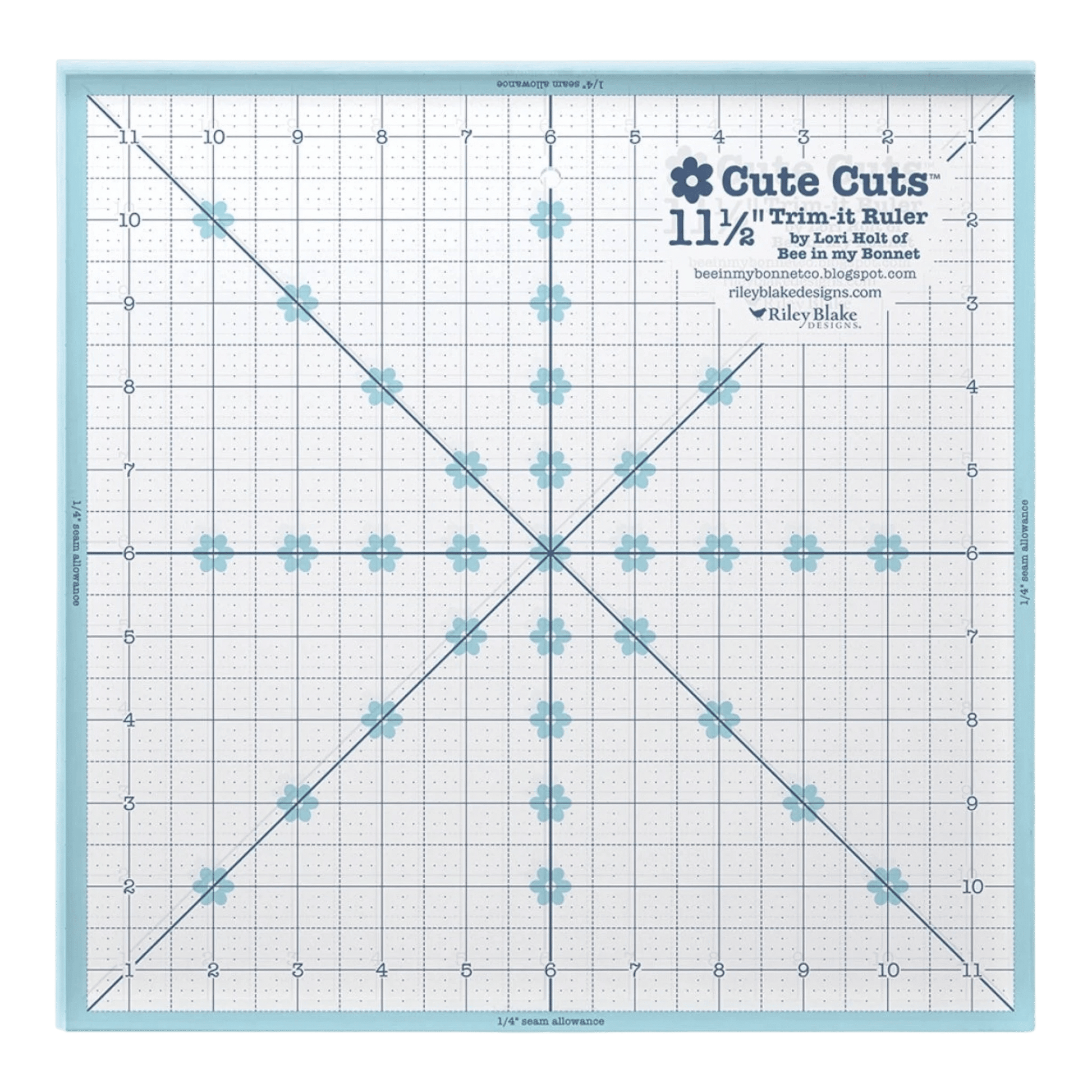 Lori Holt Cute Cuts Trim-it Ruler 11 1/2in x 11 1/2in - Everything Fabric