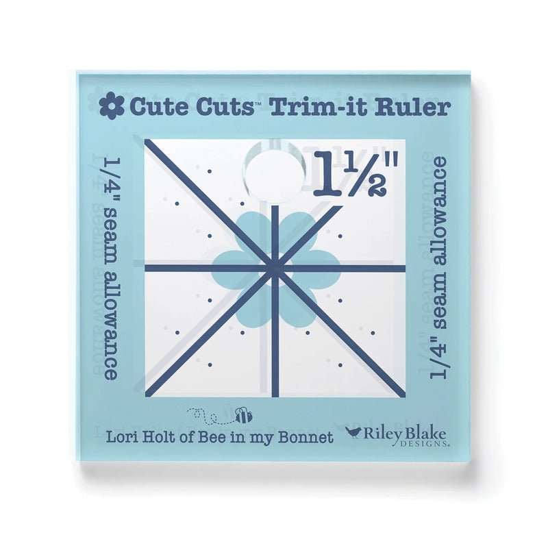 Lori Holt Cute Cuts Trim-it Ruler - 1.5 in x 1.5 in - Everything Fabric