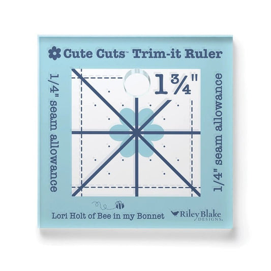 Lori Holt Cute Cuts Trim-it Ruler - 1.75 in x 1.75 in - Everything Fabric