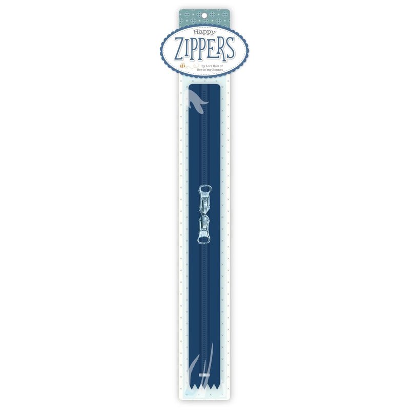 Lori Holt Happy Zippers 22 in Navy - Everything Fabric