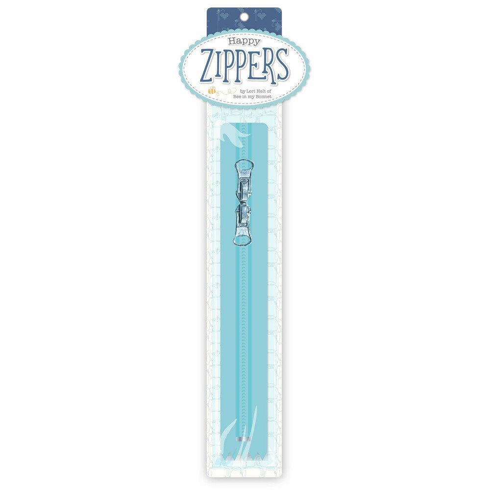 Lori Holt Happy Zippers 406 mm Aqua - Everything Fabric