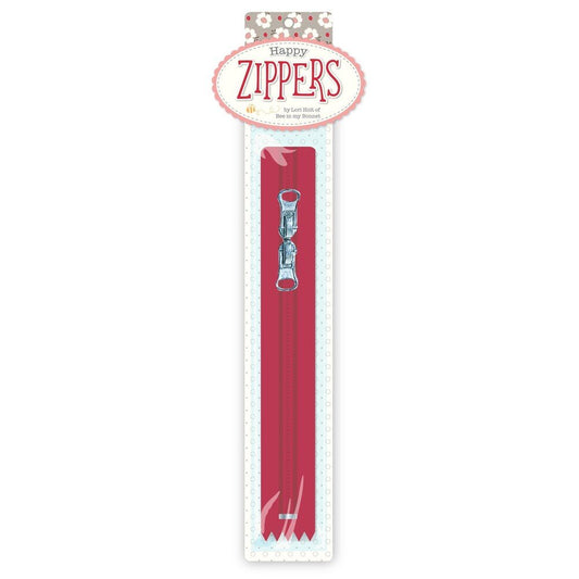 Lori Holt Happy Zippers 406 mm RED - Everything Fabric