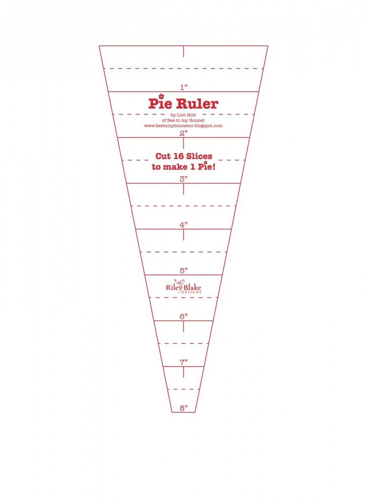 Lori Holt Pie Ruler 22-1/2 Degree Template Ruler - Everything Fabric