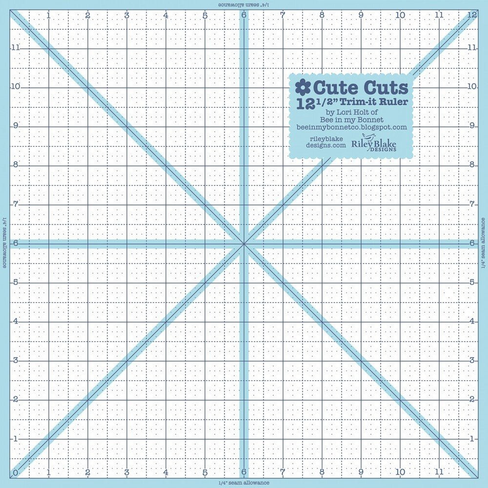 Lori Holt Trim It Ruler Square - 12.5 in x 12.5 in - Everything Fabric