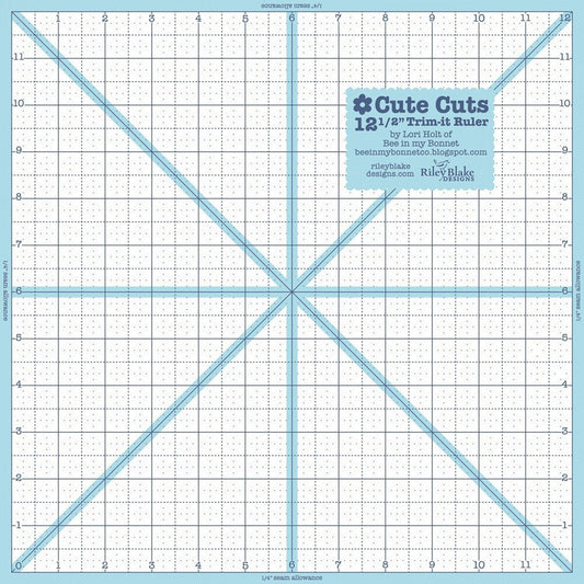 Lori Holt Trim It Ruler Square - 12.5 in x 12.5 in - Everything Fabric