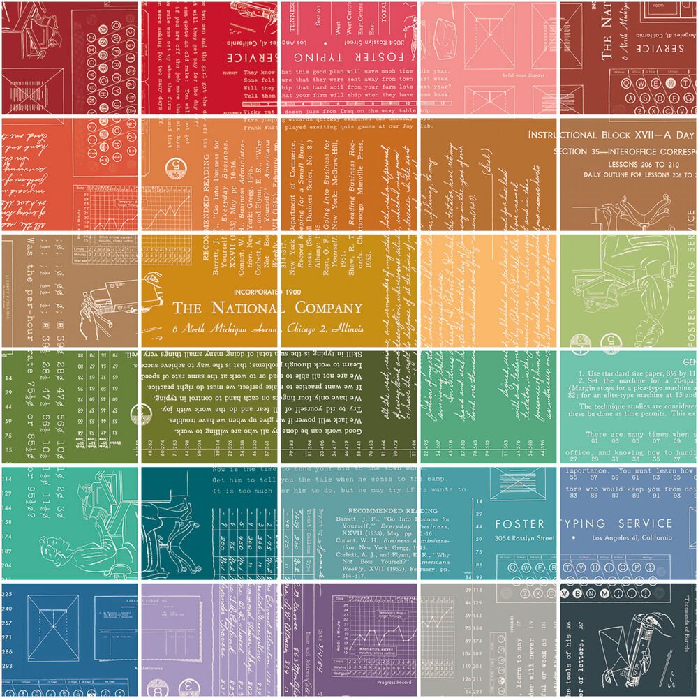 Lori Holt TYPE/ography - 5 in Stacker A - 42 pc - Everything Fabric