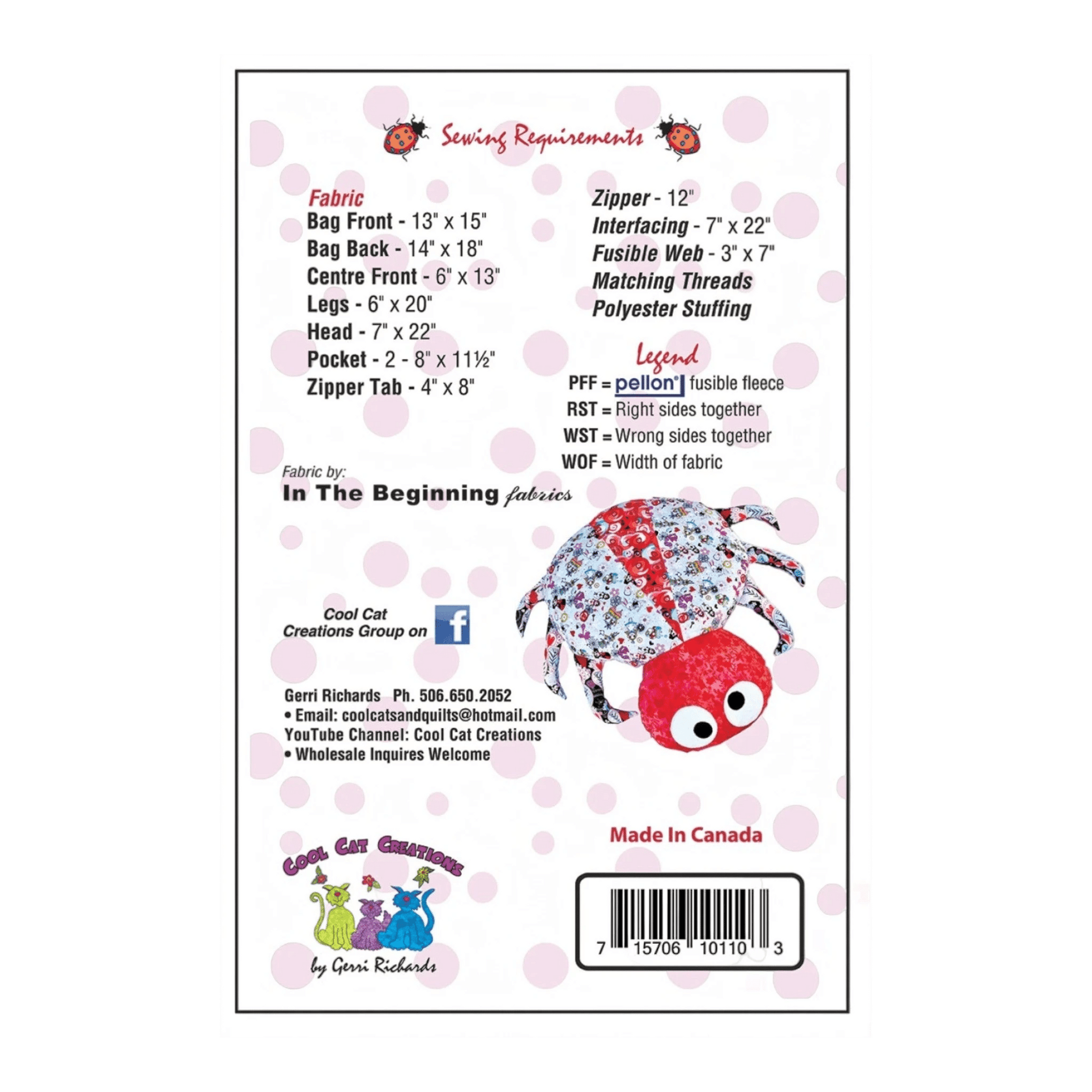 Love Bug Pajama Bag Pattern - Everything Fabric