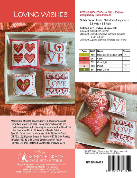 Loving Wishes Cross Stitch Pattern - Everything Fabric