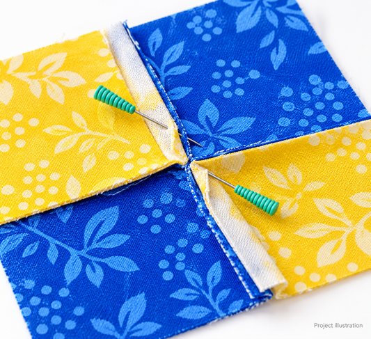 Project illustration for Taylor Seville Magic Pins Patchwork Fine. Fabric and project materials are not supplied.