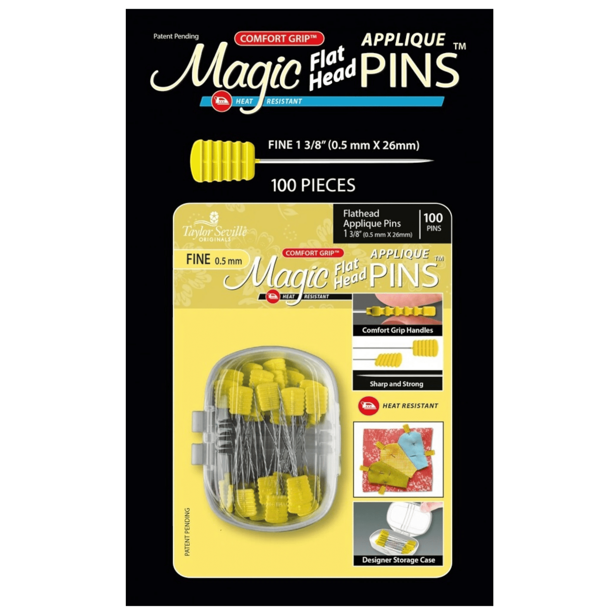 Magic Pins Flathead Applique Fine 100pc - Everything Fabric