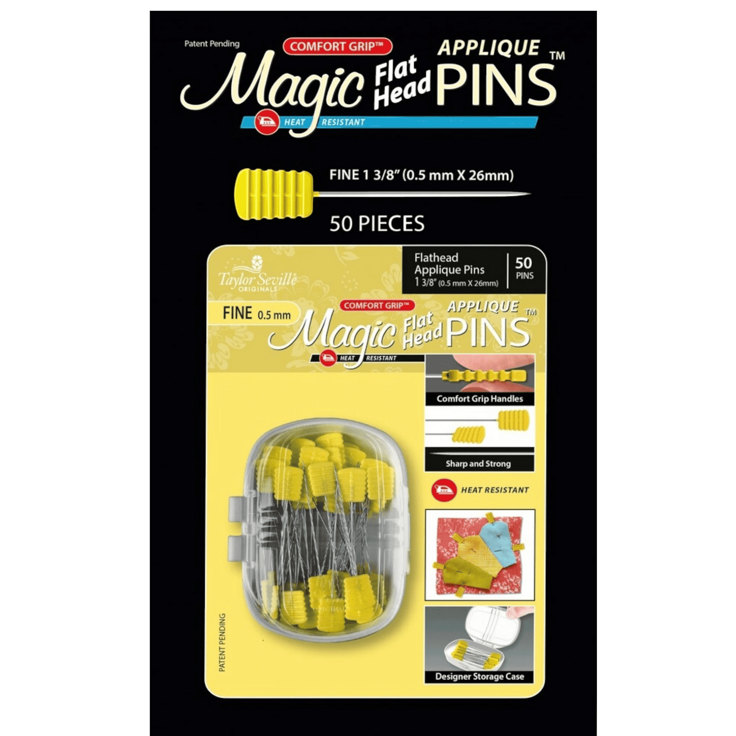 Magic Pins Flathead Applique Fine 50pc - Everything Fabric
