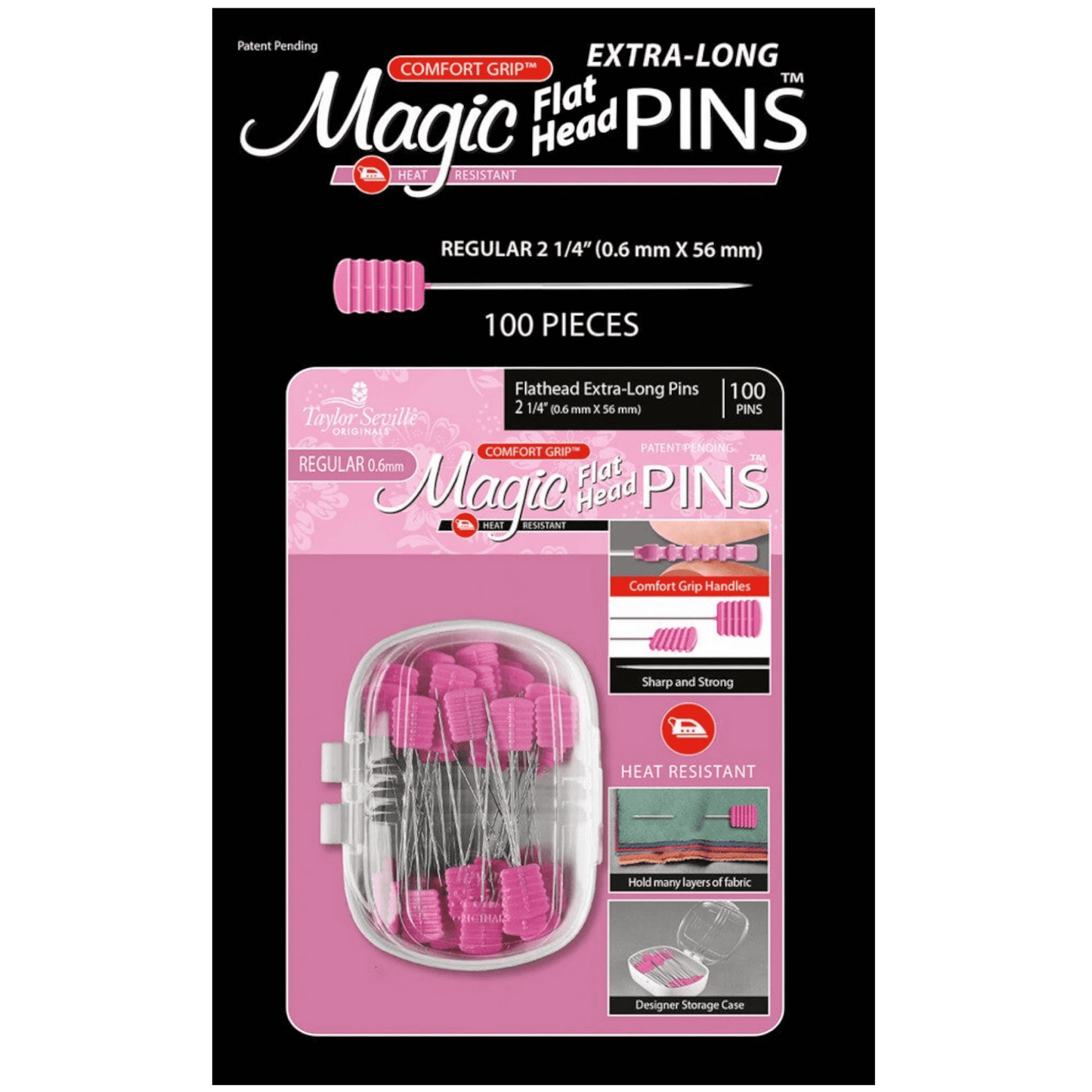Magic Pins Flathead Extra Long Regular 0.6 mm 100pc - Everything Fabric