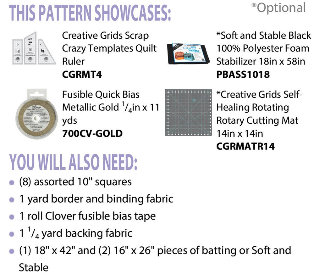 Magic Stained Glass Set Pattern - Everything Fabric