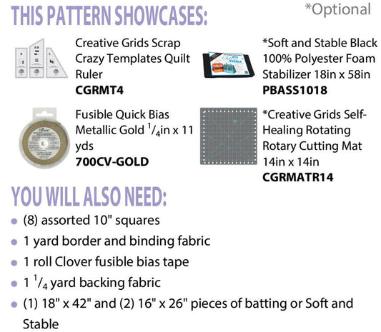 Magic Stained Glass Set Pattern - Everything Fabric