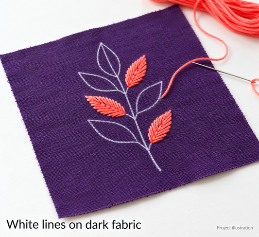 Project illustration for Fabric Marker White | Erasable. Finished projects, fabric, patterns and other tools are not included.