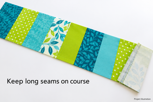 Project illustration for Ideal Seam Guide 254 mm. Finished projects, fabric, patterns and other tools are not included.