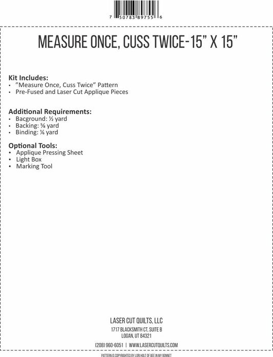 Measure Once Cuss Twice - Everything Fabric