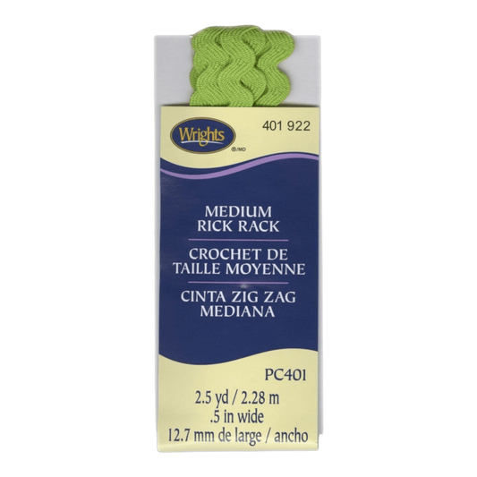 Medium Rick Rack - LEAF GREEN - Everything Fabric