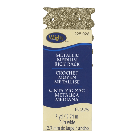 Medium Rick Rack - Metallic - Everything Fabric