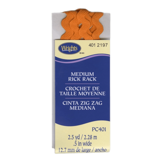 Medium Rick Rack - ORANGE PEEL - Everything Fabric