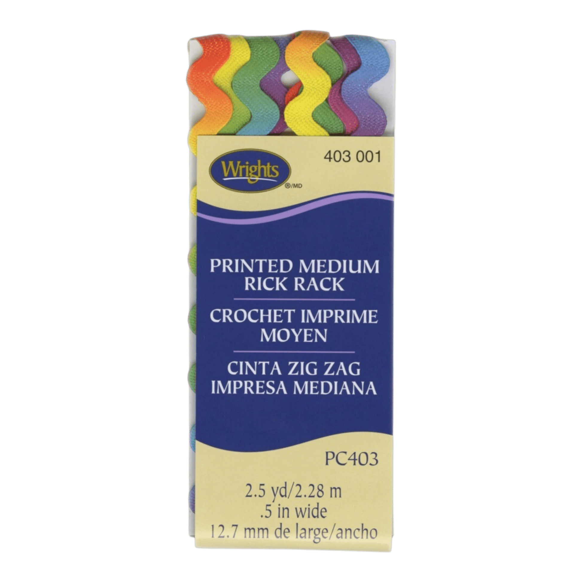 Medium Rick Rack Rainbow Metallic - Everything Fabric
