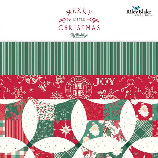 Merry Little Christmas 10″ Square Bundle – 42 Pre‑Cut Fabric Squares - Everything Fabric