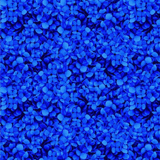 Midnight Bloom - Navy Packed Hydrangea Petals - Everything Fabric