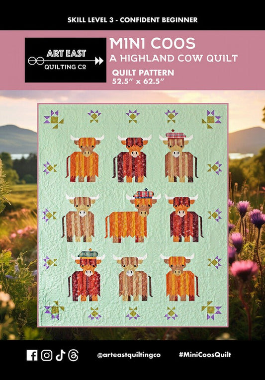 Mini Coos A Highland Cow Quilt Pattern - Everything Fabric