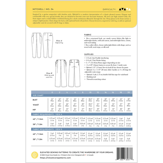 Mitchell Trousers Pattern , quilting and craft projects