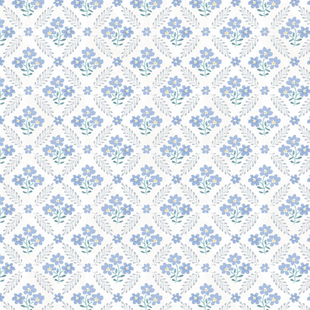 Morning Blooms - Cream/Multi Floral Grid - Everything Fabric