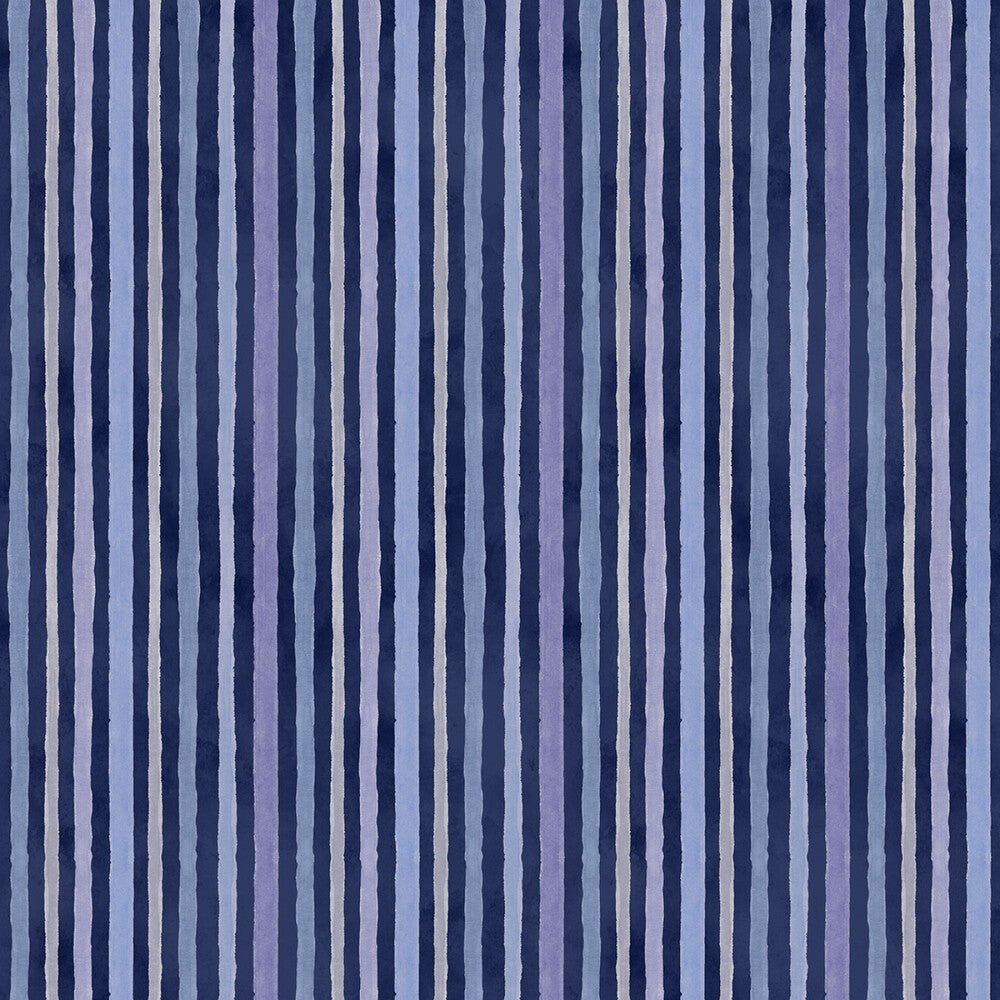 Morning Blooms - Navy Stripes - Everything Fabric