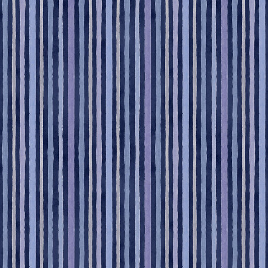 Morning Blooms - Navy Stripes - Everything Fabric