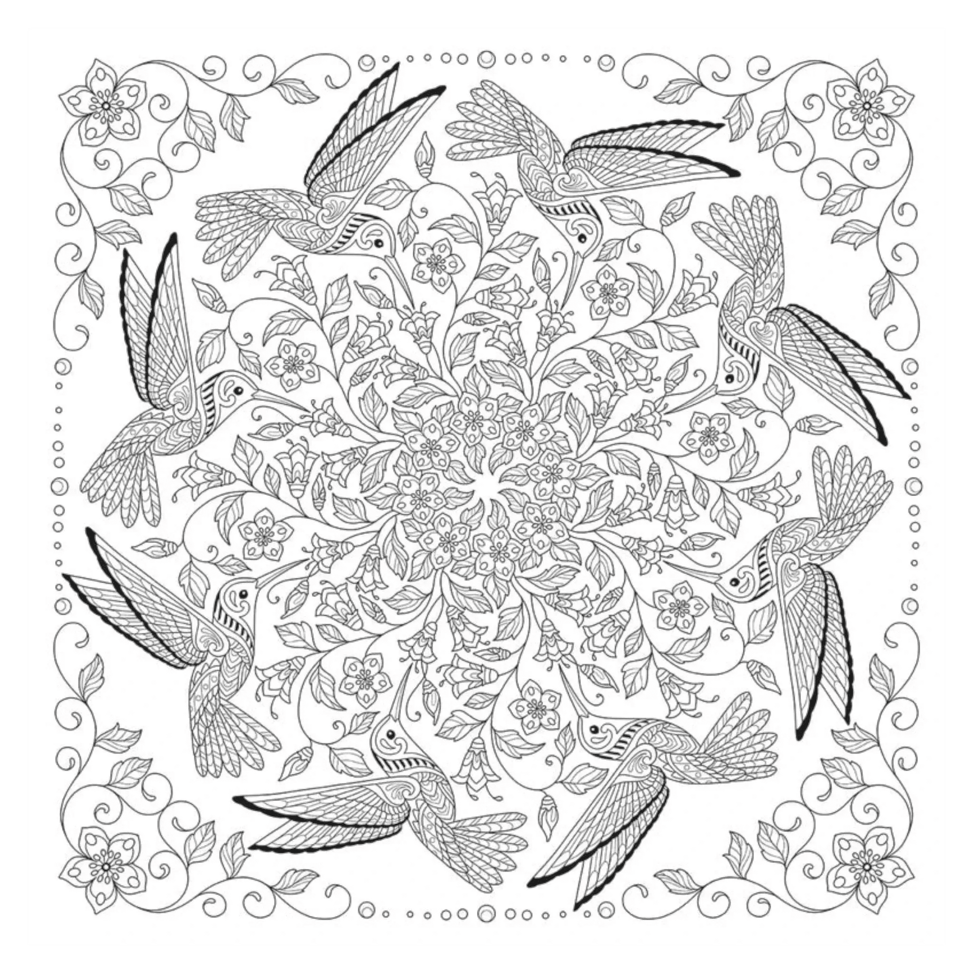 My Bird Mandala Coloring Book - Everything Fabric