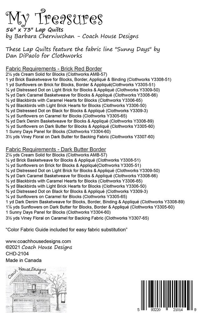 My Treasures Quilt Pattern - Everything Fabric