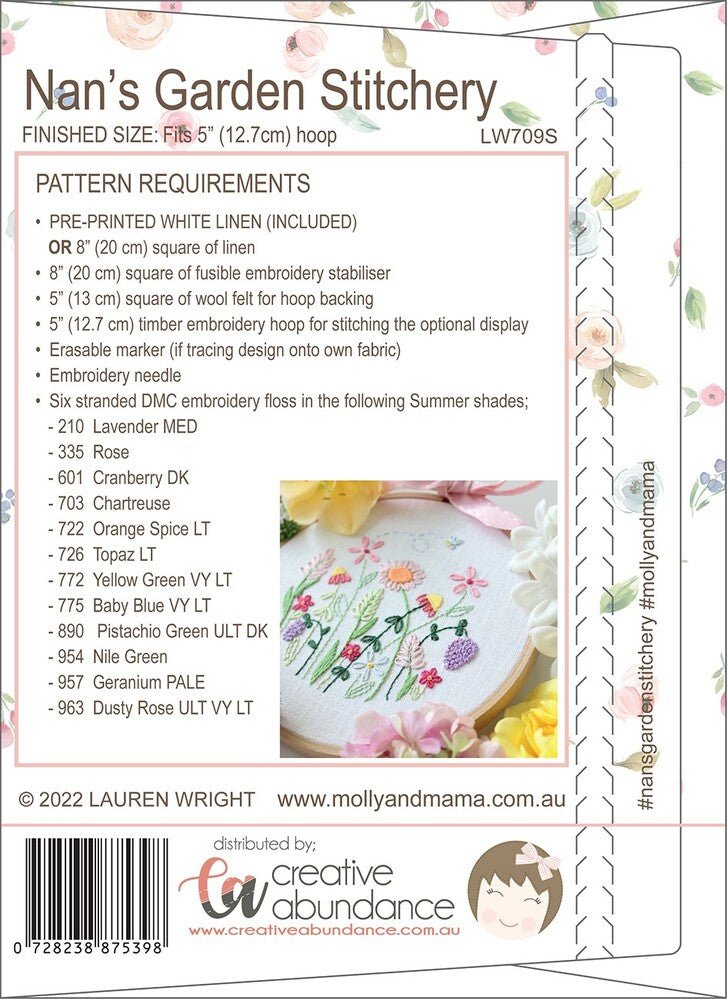 Nans Garden Summer Incl Pre Printed Linen - Everything Fabric