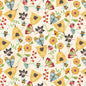 Nature's Symphony - Pale Yellow Beehives and Flowers - Everything Fabric