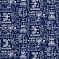 Navy Menorah & Happy Hanukkah Text Christmas - Everything Fabric