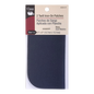 navy blue twill iron-on patches, 5" x 5", pack of 2. Ideal for mending and reinforcement.