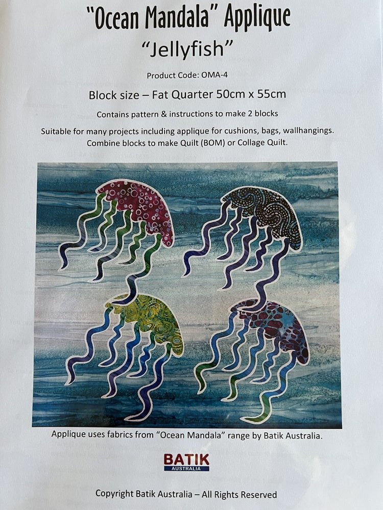 Ocean Mandala - Jellyfish / Fish Applique Pattern - Everything Fabric