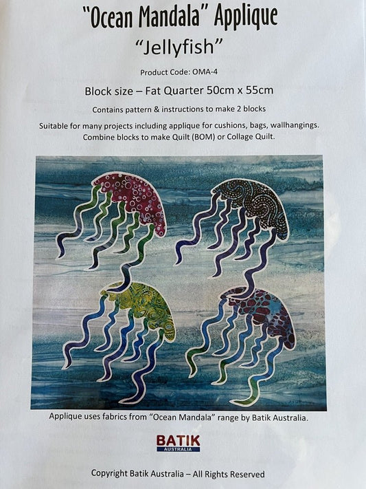 Ocean Mandala - Jellyfish / Fish Applique Pattern - Everything Fabric
