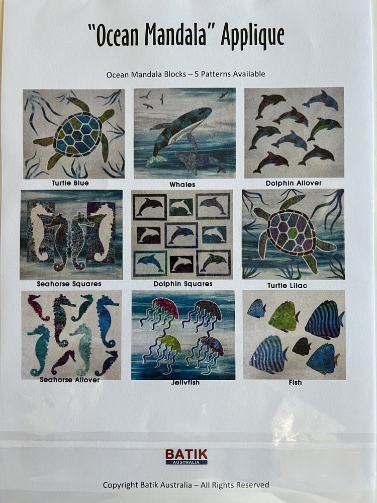 Ocean Mandala - Whale Applique Pattern - Everything Fabric