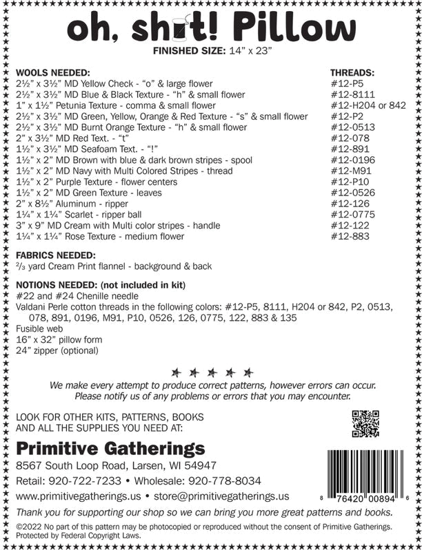 Oh Sht Pillow Pattern - Everything Fabric