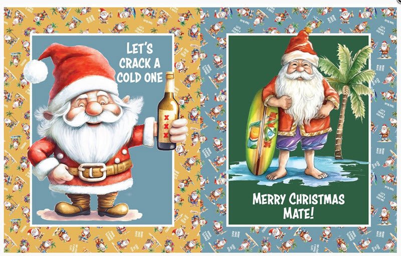 OLD MATE AUSSIE CHRISTMAS SANTA SACK PANEL - Everything Fabric