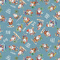 OLD MATE - Santa Toss - Blue - Everything Fabric