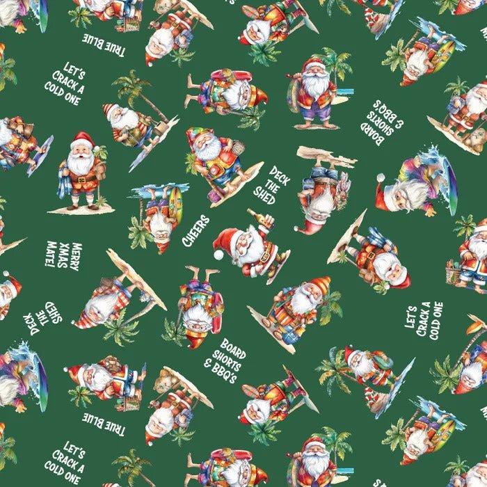 OLD MATE - Santa Toss - Green - Everything Fabric