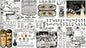 Old School School Paper Fabric in White - Everything Fabric