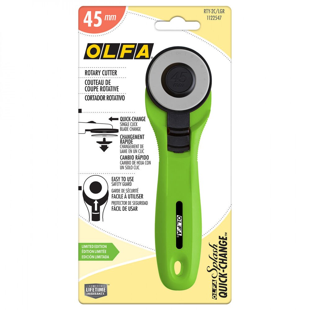 OLFA 45 mm Quick-Change Rotary Cutter Lime - Everything Fabric
