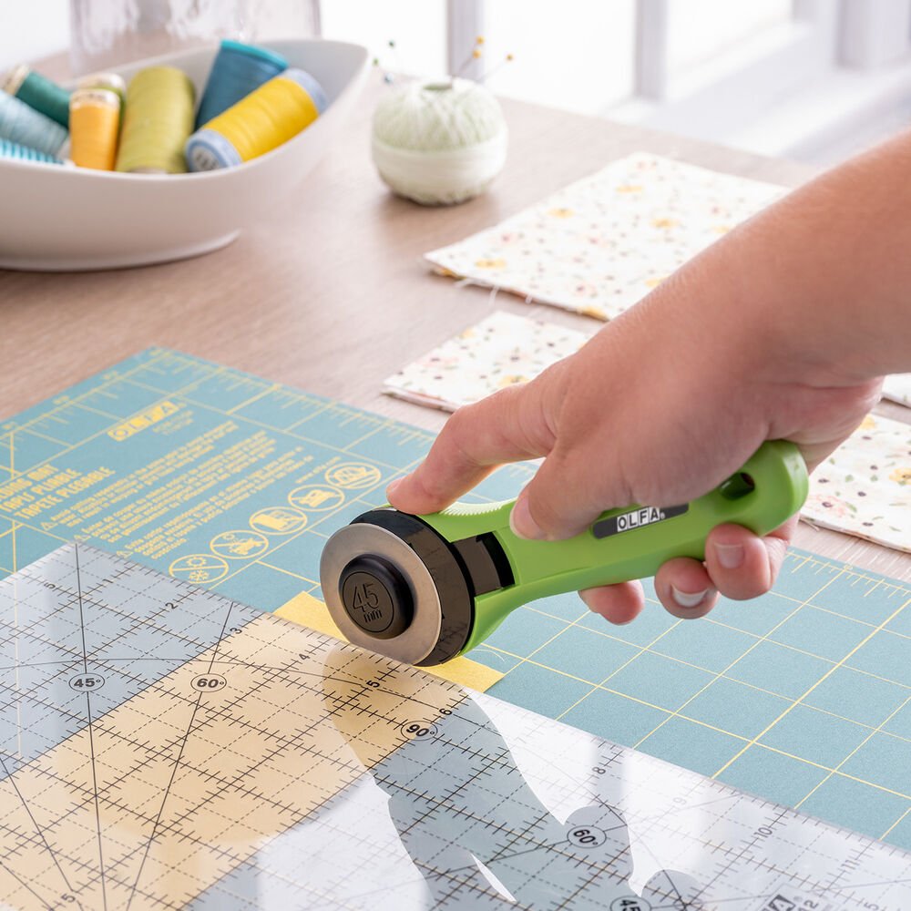 OLFA 45 mm Quick-Change Rotary Cutter Lime - Everything Fabric