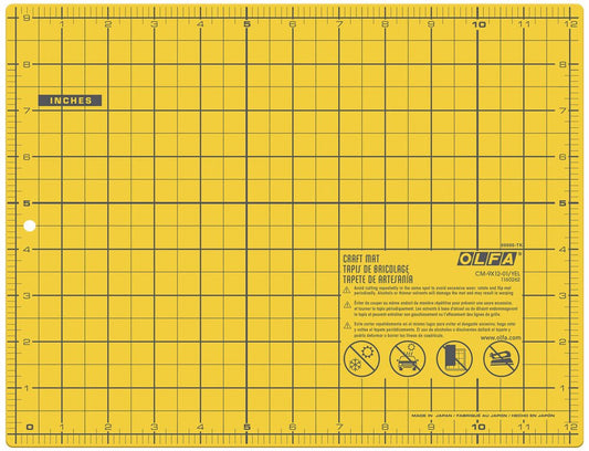 Olfa Yellow Cutting Mat - 9 in x 12 in - Everything Fabric